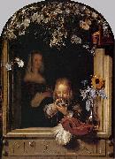 Frans van Mieris Boy Blowing Bubbles oil on canvas